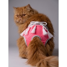 Neo Pink Dişi Kedi Regl Külotu Don Kedi İç Çamaşırı Ayarlanabilir Bağcıklı Küçük Irklar İçin
