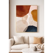 Claritas 06 - Gerçek Cama Baskı Gold Alüminyum Metal Çerçeveli Tekli Minimalist Cam Tablo
