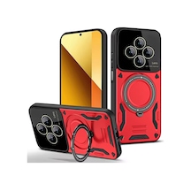 Redmi 14c Kılıf Joy Lens Standlı Kapak - Kırmızı Bz8683140825942