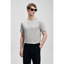 Lufian Finto Modern Grafik Erkek T-shirt 111020323 Taş