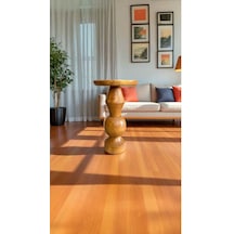 Simillo Tekli Masif Ahşap Yan Sehpa Doğal Tik Renk Mantar Model Sehpa Kod:5485120149510 Tik Ağacı