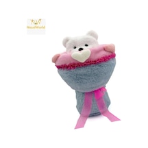 Mey İthalat Sevgi Buketi Peluş Ayıcıklı Peluş Çiçek Buketi 40 Cm Pembe