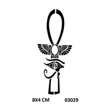 Airbrush Tattoo Horus Gözleri Ve Kanat Yapışkanlı Stencil Süsleme Ve Boyama Kalıbı