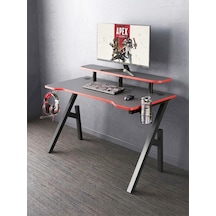 Steewart Raflı Oyuncu Masası 103x50 - Antrasit Steewart Raflı Oyuncu Masası 103x50 - Antrasit