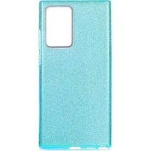 Samsung Uyumlu Galaxy Note 20 Ultra Kılıf Zore Shining Silikon-Mavi