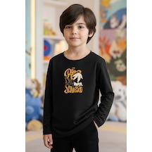 Fyk Kids Sıfır Yaka Rio De Jenerio Baskılı Erkek Çocuk Sweatshirt Siyah