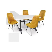 Çipa - Çırağan Mutfak Masa Takımı - 70x120 Werzalit, Wermodin Ve Allzalit Tabla - Beyaz - Sarı Çok Renkli