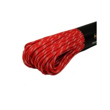 Polyester Paracord İp 4 Mm Kırmızı Beyaz Desen 30 Metre Açık Kırmızı