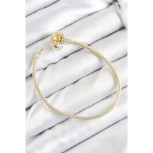Pirinç Charm Topcuk Model Gold Renk Kadın Bileklik - Lisinya Çok Renkli