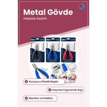 Tırnak Eti Pensi Pedikür Manikür Metal Gövdeli Koruyucu Başlıklı