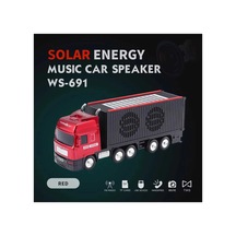 Bluetooth Hoparlör Kırmızı Renk Güneş Enerjili Kamyon Tır Araba Tasarım 10 Watt Tws Fm Radyo