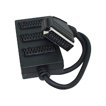 Elektromer 3\'lü Scart Dağıtıcı 1 Erkek-3 Dişi Scart
