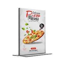 A4 T-tipi Dikey Şeffaf Föylük Menü Broşür Etiket Fotoğraflık Albüm Stand Sehpa Fiyatlık