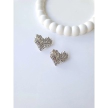 Çelik Silver Fashion Kalp Kadın Küpe Sevgililer Günü Hediyesi