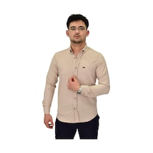 Erkek Likralı Spor Silim Fit Gömlek Bgl-st04327 Bej