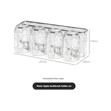 Hangfox Banyo Diş Fırçası Ve Bardak Depolama Rakımı - Sürekli Plastik Materyal, Deliksiz Süspansiyon Tasarımı, 4 Şeffaf Bardaklı Set 30'lu Paket Diğer