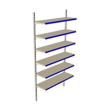 6 Katlı Duvara Monte, Standart Market Rafı Sarı-30x75 Cm Sarı