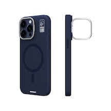 İphone 15 Pro Max Kılıf Magsafe Özellikli Kamera Standlı Silikon Youngkit Bitty Cream Kapak