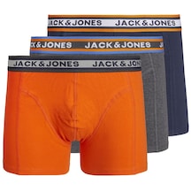 Jack & Jones 3'lü Logolu Boxer Paketi - Myle 12236561 Navy Blazer