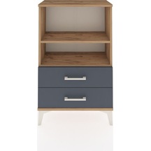 Arges Komodin 2 Raflı 2 Çekmeceli 60x30x96 Çam-antrasit Çam