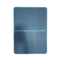 Tineke Büyük Boy Elekli Kedi Tuvalet Önü Paspası Katlanabilir 82 X 60 Cm Turkuaz 2li