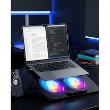 Notebook Soğutucu Stand Rgb Aydınlatmalı İki Fanlı Uczzzn33bilgisayarfanı-2