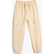 Koton Basic Kargo Jogger Eşofman Altı Cepli Beli Lastikli Bej 4wmg40161ak 4WMG40161AK050 Ekru