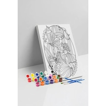 Peri Kızı Desenli Mandala Tuval Boyama Seti 40x50 Cm