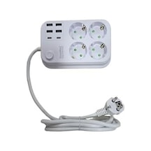 Showmax Serisi Sh-2946 Termal Akım Korumalı Priz 2 Mt 4 Priz + 4 Usb + 2 Type-c Diğer
