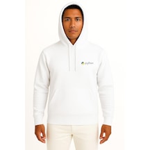 Kapüşonlu Python Programming Language Cep Ve Sırt Tasarımlı Unisex Sweatshirt Beyaz