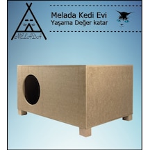 Melada Kedi Evi Dış Ortam Uygun Ahşap Kedi Evi 57x40x28 Cm
