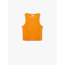 Koton Halter Yaka Fitilli Slim Fit Crop Kadın Atlet Turuncu 5sal30083ık Turuncu
