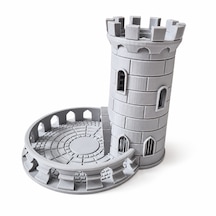 3d Baskı Spiral Merdivenli Zar Kulesi Gri 15 Cm Frp Ve Kutu Oyunları İçin Dice Tower Masaüstü Oyun Aksesuarı