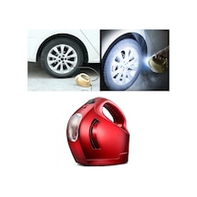 Sones Dc 12v 100w Dörtü Bir Arada Taşınabilir Araç Lastiği Pompası Şişme Pompa Kırmızı