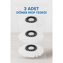 Nistabolje Döner Başlıklı Mop Yedeği 3 Lü Set Mikrofiber Döner Paspas Yedek