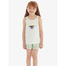 Kız Çocuk Pijama Takımı 60564 - Krem Krem