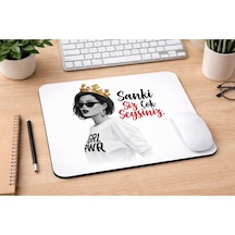 Sanki Siz Çok Şeysiniz Yazılı Mousepad 21x17,5 Cm Kaymaz Tabanlı Düz Mouse Pad Ofis & Gaming
