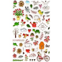 Sticker Kabartmalı Stiker Defter, Planlayıcı Etiket Lxk-014 - 22x14 Cm - Bisiklet Renkli Kuşlar