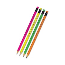 Kurşun Kalem Silgili 4 Adet Candy Hb Siyah Kurşun Kalem Silgili Kalem Neon Desenli Hb Kalem