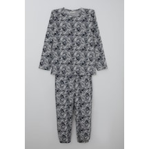 Breeze Erkek Çocuk Pijama Takımı Kamuflaj Desenli 9-12 Yaş, Gri
