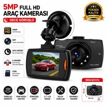Ekranlı 5 Mp Full Hd Araç Kamerası Gece Görüşlü G-sensör Destekli Araç İçi Kamera 32gb Kart Destekli Boyut 88 Mm X 50 Mm X 35 Mm