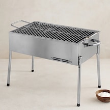Paslanmaz Portatif Mangal 70 Cm Ayaklı Standlı 1.0 Beyaz Gri