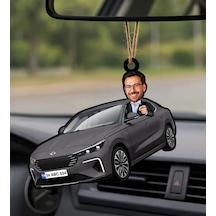Bk Gift Kişiye Özel Erkek Kula Renk Togg Karikatürlü Ahşap Plakalı Araba Dikiz Ayna Süsü-1 , Arkadaşa Hediye, Sevgiliye Hediye, Araba Hediyesi Kobitme