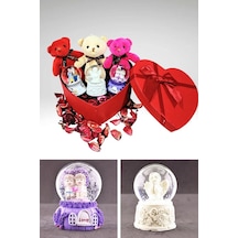 Aşkımsın Özel Kutuda Sevgiliye 3 Mini Ayıcık Ve 3 Mini Kar Küresi Aşkımsın Özel Kutuda Sevgiliye 3 Mini Ayıcık Ve 3 Mini Kar Küresi