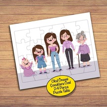 Kadının Gelişimi 24 Parça Çocuklara Özel Yapboz Tablo-2147867253