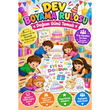 Doğum Günü Temalı Dev Boyama Kağıdı Boyama Rulosu Büyük Boy 5 Metre - 918531529