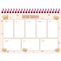 Keskin 17 X 24 52 Yp. Trend Haftalık Spiralli Planner - Krem Çok Renkli
