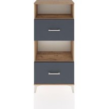 Hyperion Dolap 2 Raflı 2 Çekmeceli 60x44x134 Çam-antrasit Çam