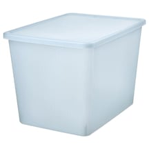 Ikea Rykta Şeffaf Gri-mavi 36x50x35 Cm/44.5 Lt Kapaklı Kutu Açık Mavi