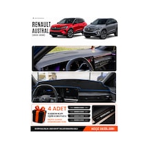 Renault Austral 2023-2026 Uyumlu Torpido Örtüsü, Torpido Kılıfı - Siyah-mavi - Re052